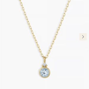 Gorjana 14k Gold Birthstone Necklace (Aquamarine)